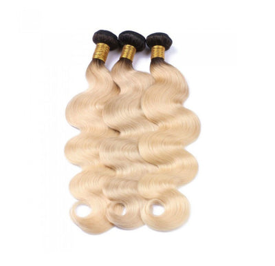 3 Bodywave Blonde Bundles with 1B Roots