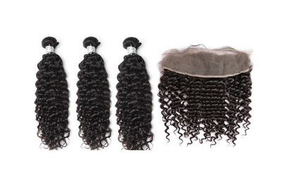 3 Curly Bundles & Frontal ( Goddess Collection )