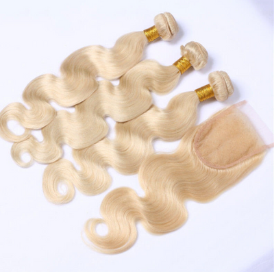 3 Platinum Blonde Bundles + Closure