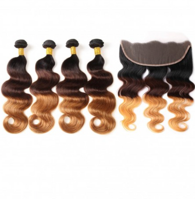 4 Bundles Any Ombre/Color with Frontal