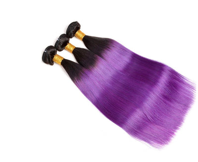 3 Bundles Color 1B/Purple Ombre (Any Texture)