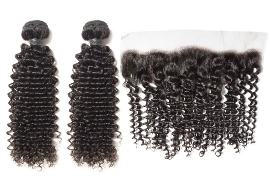 2 Curly Bundles & Frontal ( Industry Standard Collection)