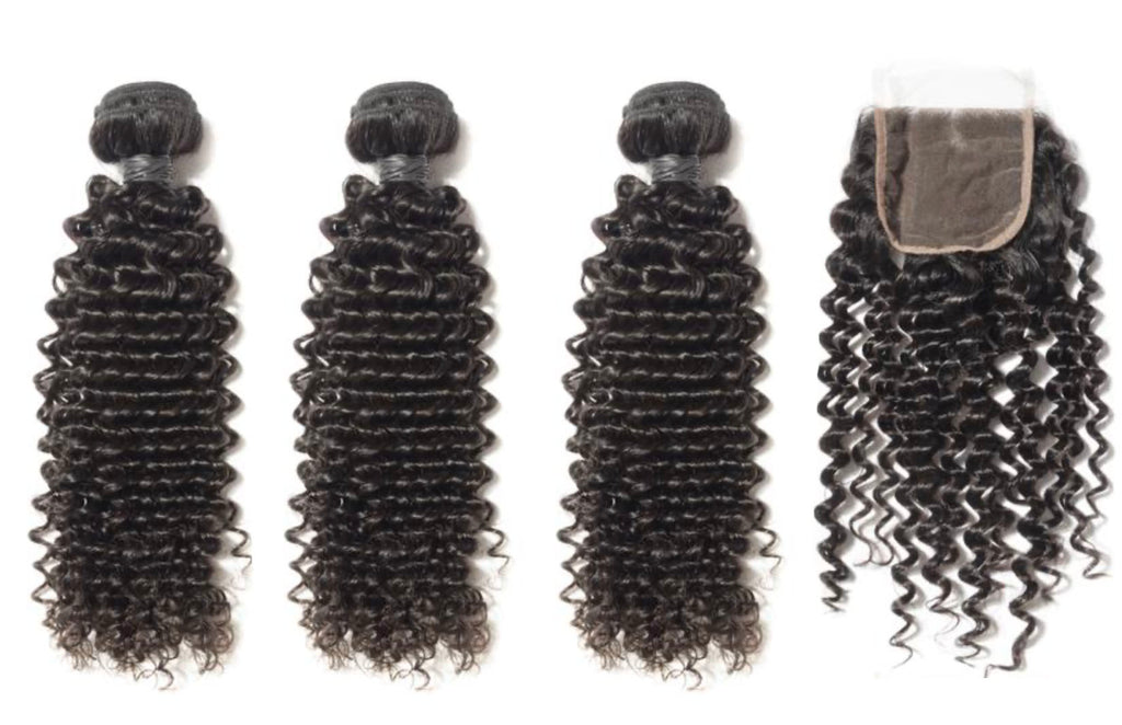 3 Curly Bundles & Closure ( Industry Standard Collection)