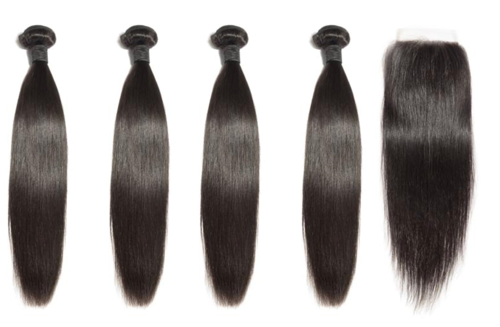 4 Straight Bundles & Closure ( Industry Standard Collection)
