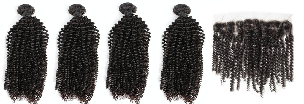 4 Kinky Curly Bundles & Frontal ( Industry Standard Collection)