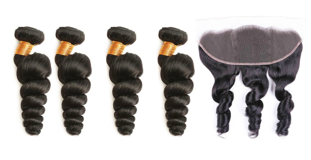 4 Loosewave Bundles & Frontal ( I Am A Queen Collection)