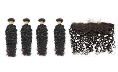 4 Natural Wave Bundles & Frontal ( I Am A Queen Collection)