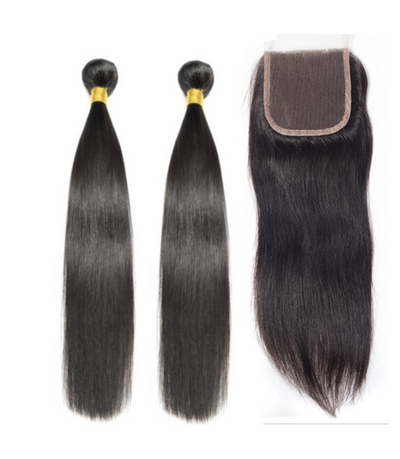 2 Straight Bundles & Closure ( I Am A Queen Collection)