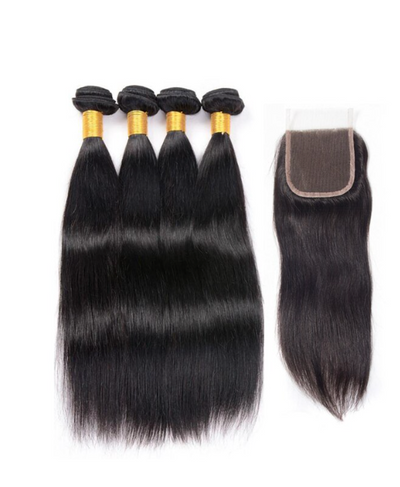 4 Straight Bundles & Closure ( I Am A Queen Collection)