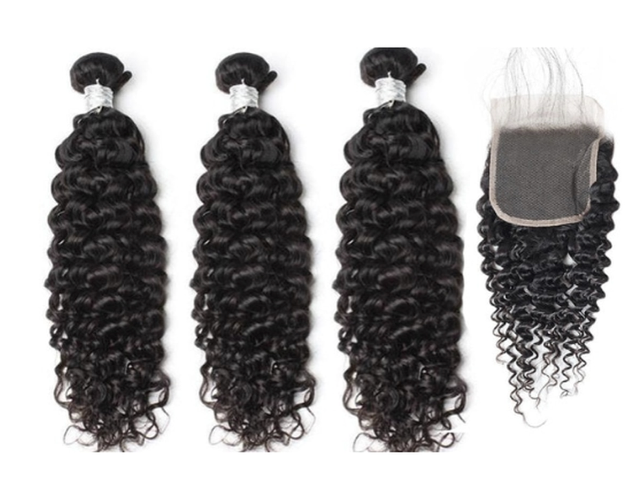 3 Curly Bundles & Closure ( Goddess Collection)