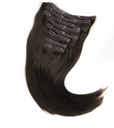 Natural Off Black (1B) Ribbon Weft Clip In Extensions