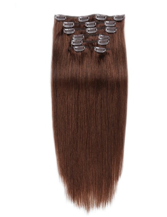 Straight Clip-in 8 Inches Color 4 Light  Brown